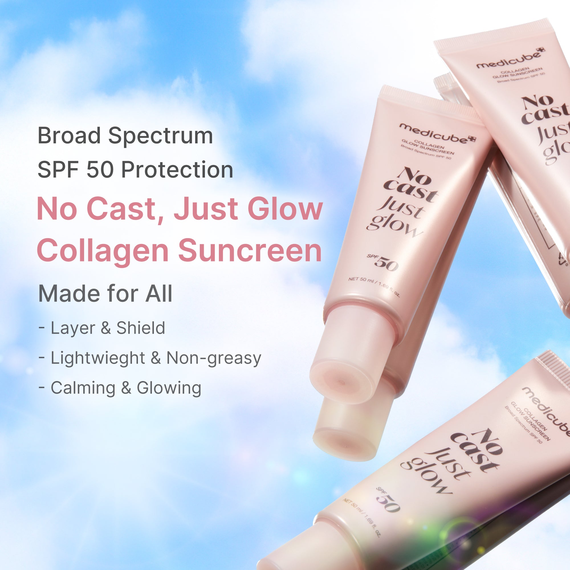 medicube no cast just glow collagen solskyddsmedel