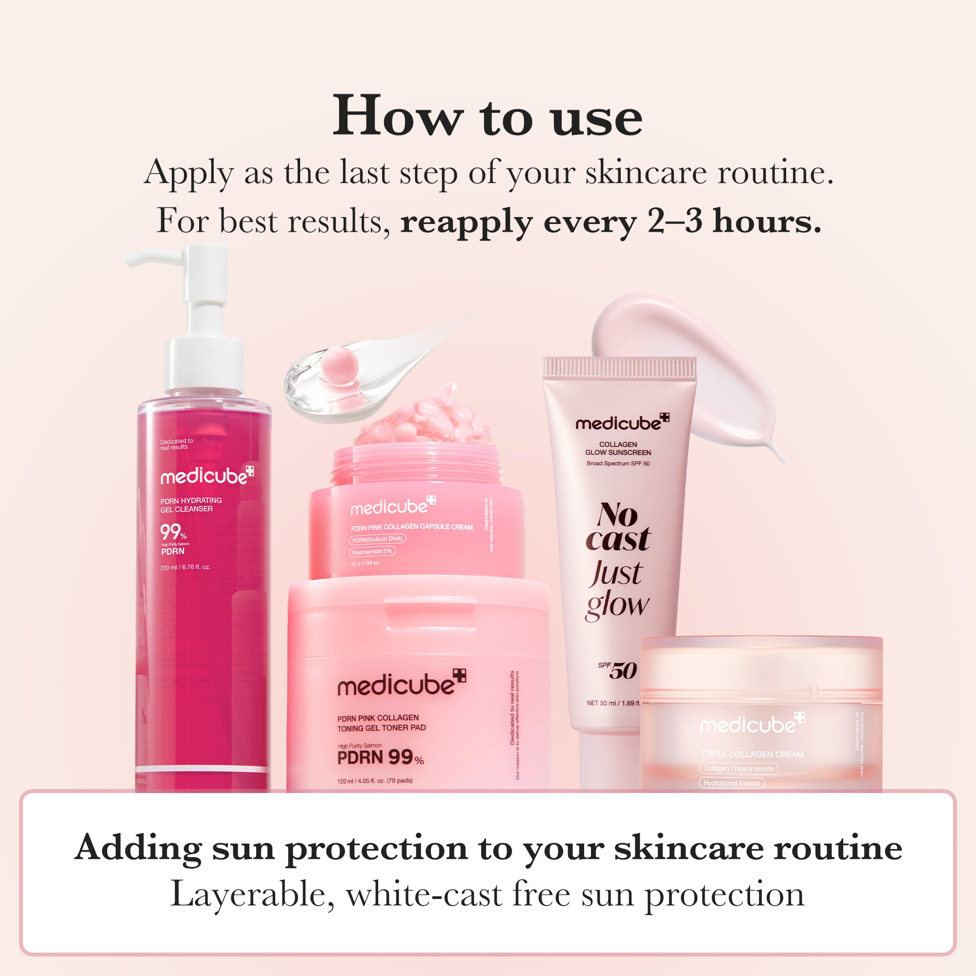 medicube no cast just glow collagen solskyddsmedel
